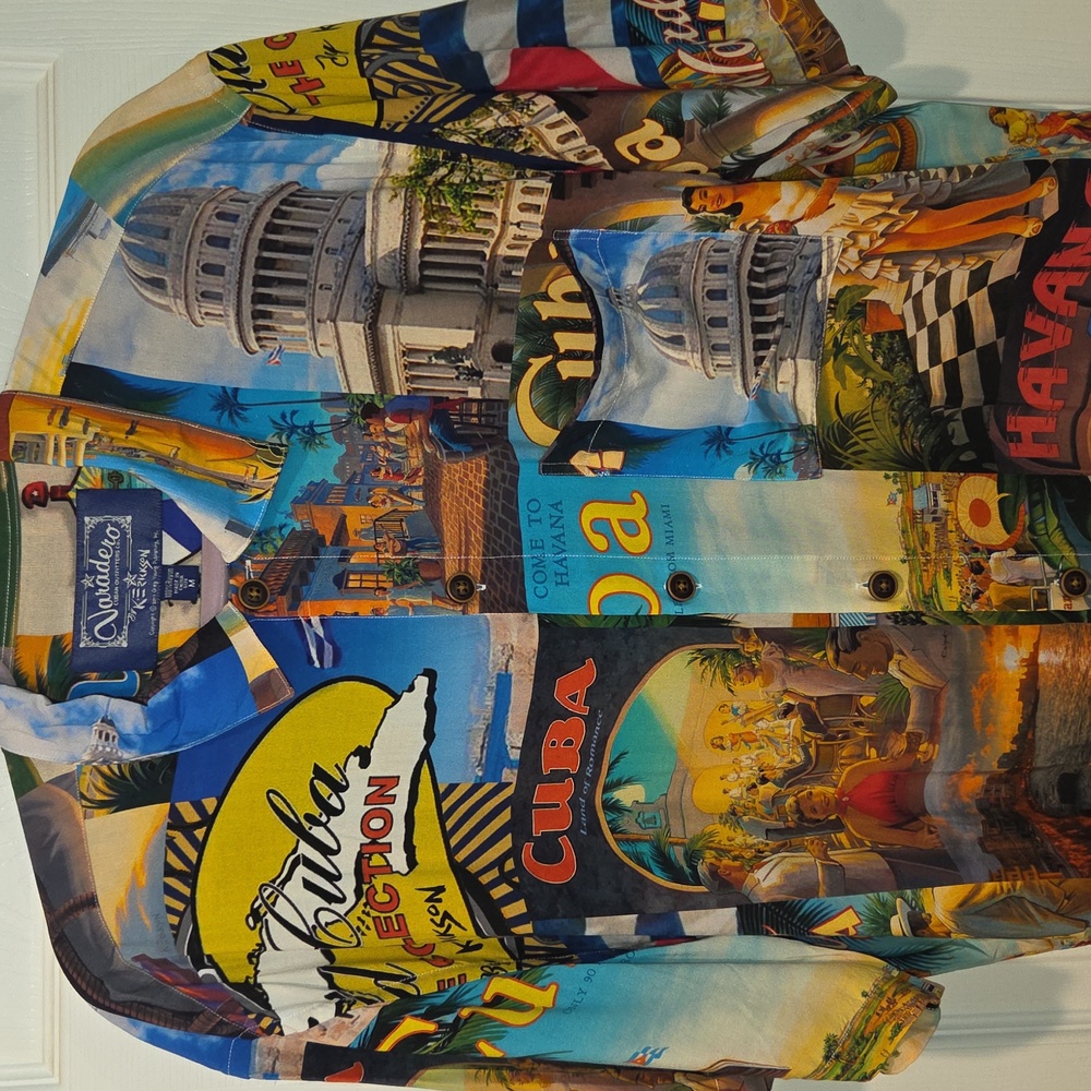 Varadero Cuba Themed Multicolor Men's Shirt Size M "Like New" - Picture 2 of 12
